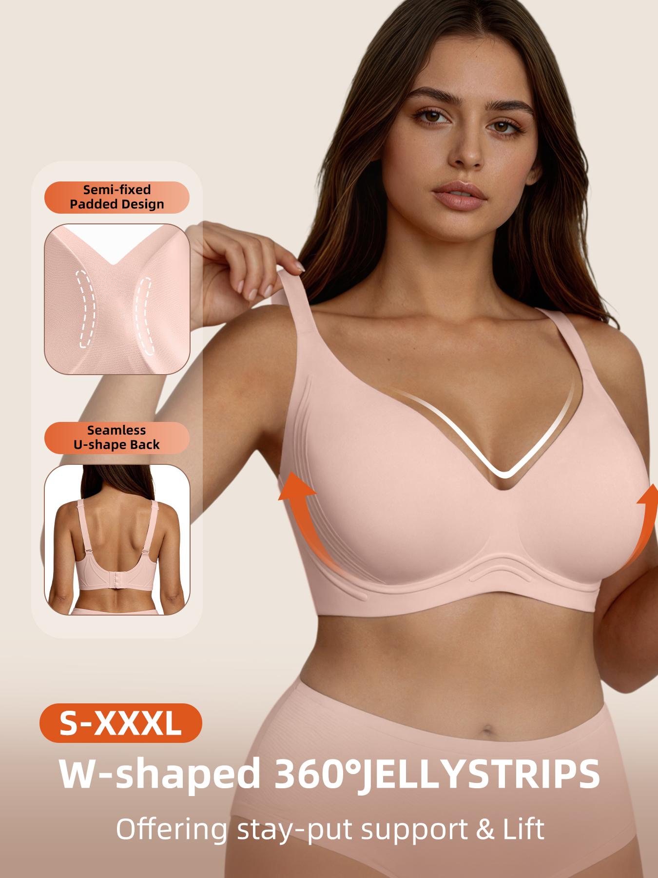 Jelly Wireless Women Comfortable Push Up Bras Wireless Seamless Full Coverage Bra Buttery Soft Everyday Tshirt Bra Perfect for Casual Use Wirefree Bra