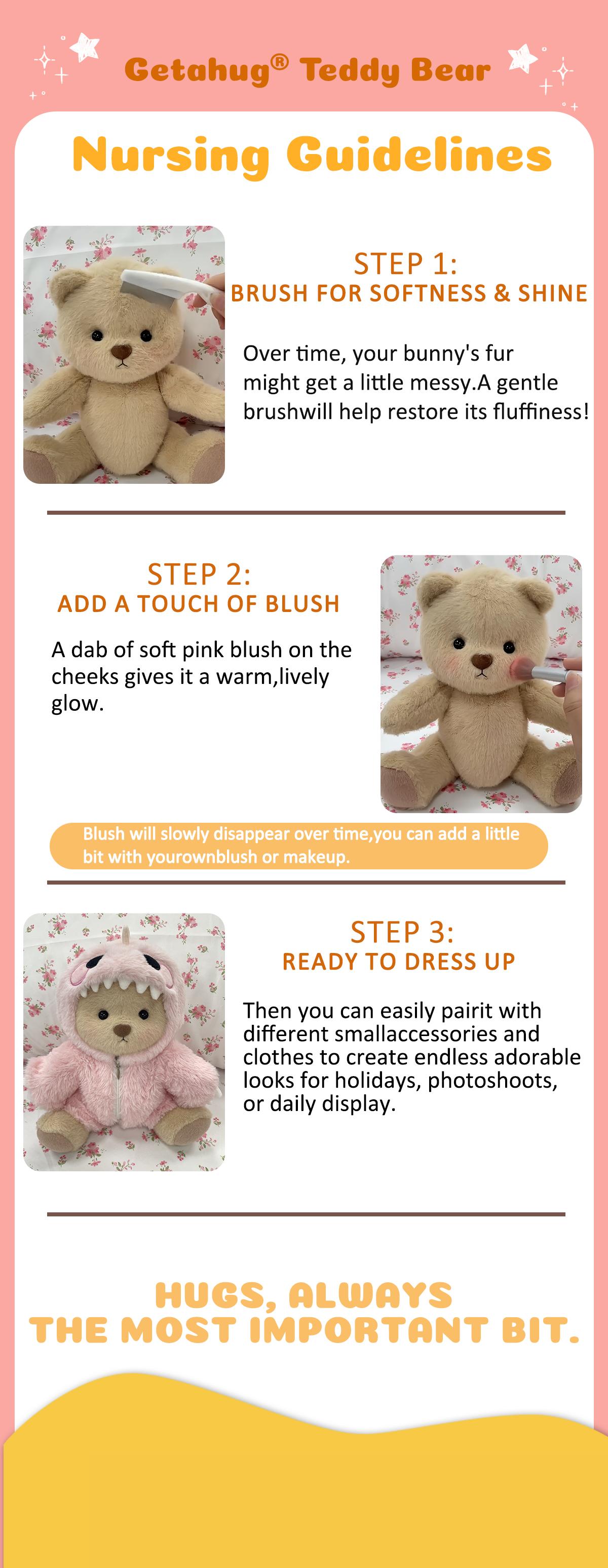 Getahug Dinosaur Teddy Bear | 5 Moveable Joints & Changeable Outfits, Soft Stuffed Animal Plush Unique Gift for Dino Lovers Collectors, Cozyvibes Little Gifts for Girls Plushies