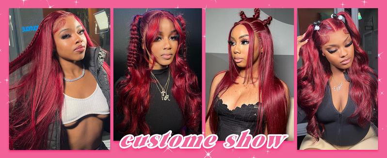 Tuneful 180% Density 99j Burgundy HD Transparent Lace Frontal Wigs Hair 99J 13x6 Straight Hair Wig Wine Red Colored Hair Wig 99j Wig for Black Women