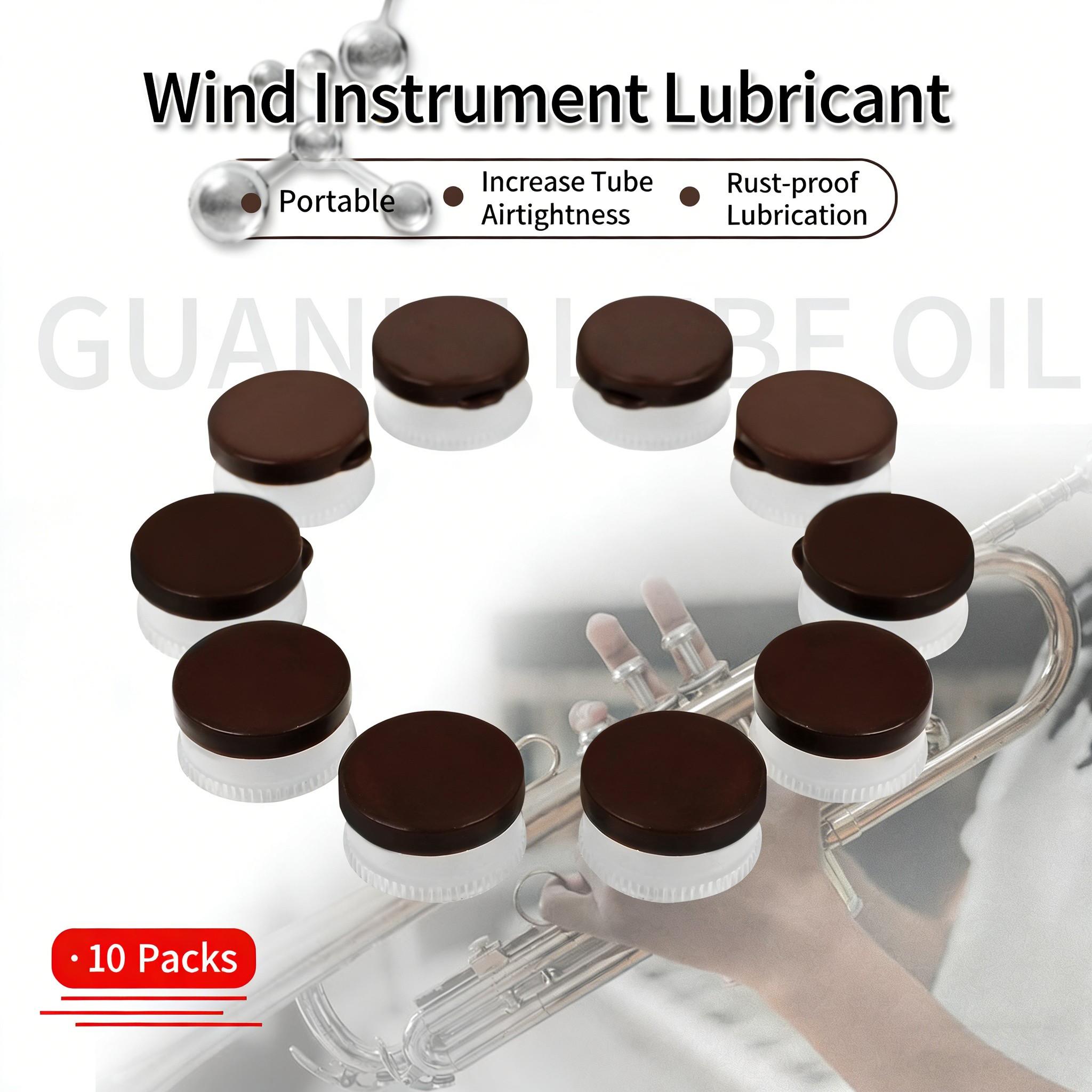 Universal Instrument Care Oil, 10 Pack Portable Abs Box, Saxophone Trumpet Clarinet Trombone Key Pull Rod Oil, Beginners & Professionals