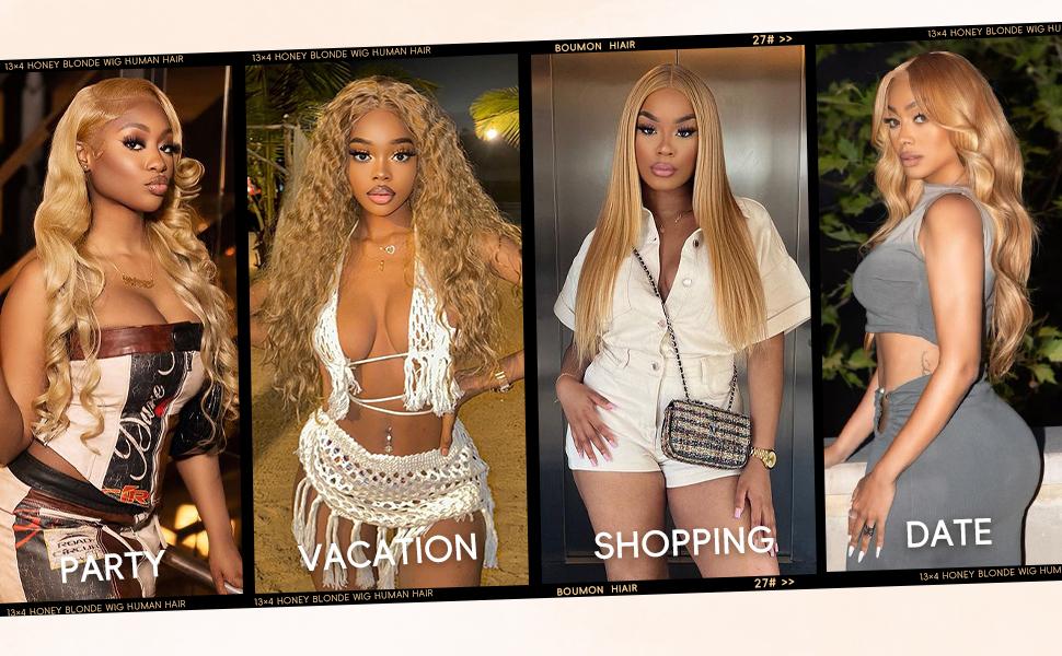 Honey Blonde Lace Front Wig Human Hair 13x4 Glueless Wigs Human Hair Pre Plucked Lace Front Wigs Human Hair Colored 27# 200 Density Honey Blonde HD Lace Front Wig