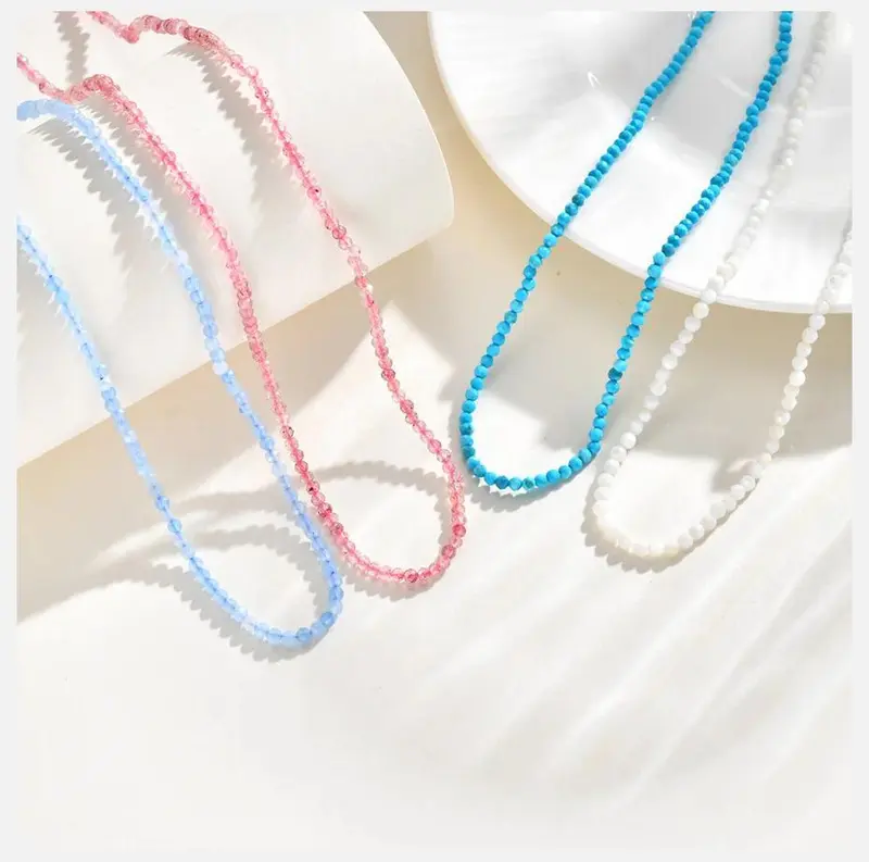 Vnox Women's Handmade Colorful Beads Choker Necklace - Hypoallergenic, Lead-Free Natural Stone Gem Neckpiece for Women, Halloween, Prom, Party, Waterproof Summer Beach Jewelry (Adds School, Christmas; Trims Redundancies, Fixes Structure)
