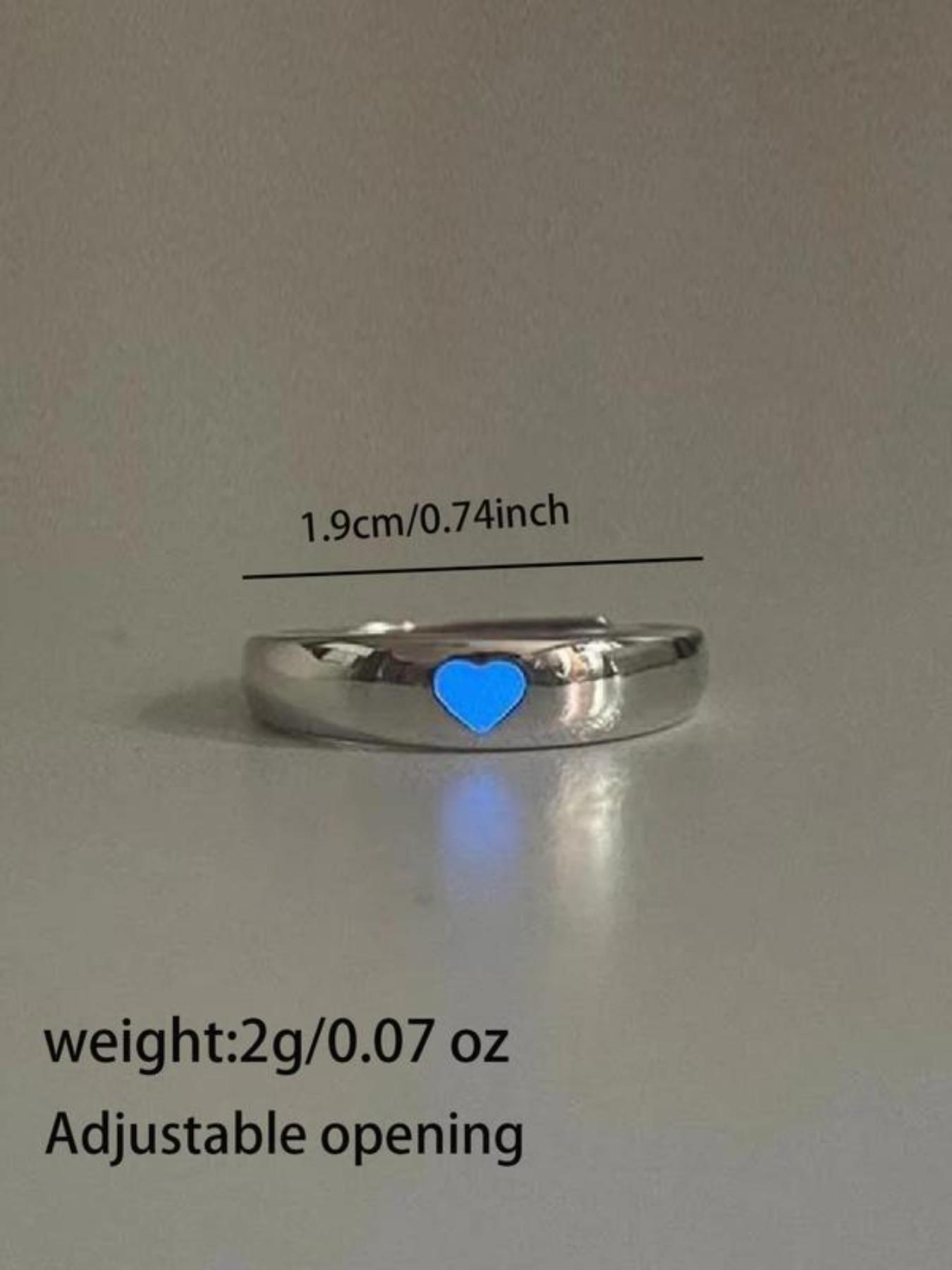 Luminous Love Couple Rings, Luminous Promise Rings, Adjustable Couple Rings, Suitable for Couples, Wedding Anniversary, Christmas, Valentine's Day Gifts for Boyfriends and Girlfriends, Wedding Promise Gifts to Light Up Romantic Night, Gift Jewelry