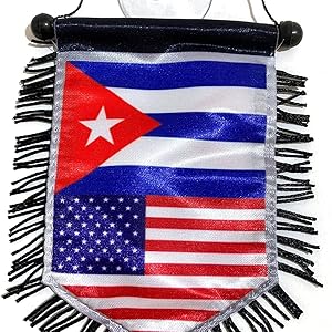 Cuban flags for cars Cuba acessories mini banner sticker decals small accessory interiror for men unisex easy to use STICKS to ur window Cuba car flags