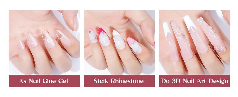 MIZHSE 6-in-1 Nail Kit – Solid Glue, 240pcs Almond Tips, UV Lamp, DIY Extension Set