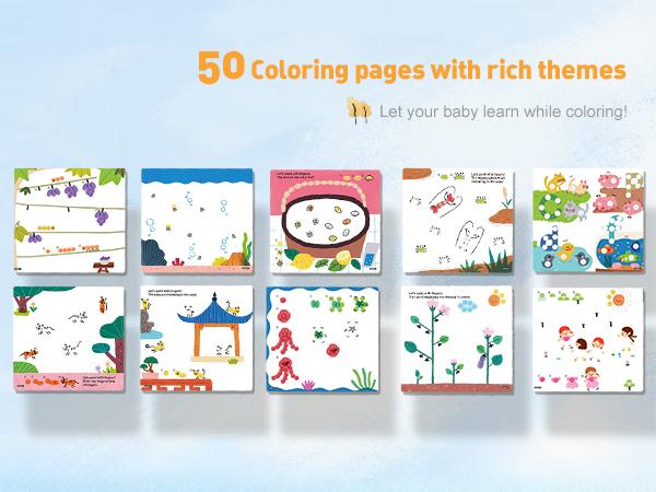 Jar Melo Fingerprint Handprint Coloring Book for Kids,Finger Painting Activity Book Craft Kit Art Learning Fun Doodle Toy Artistic Expression Ink Pads Easter Gifts