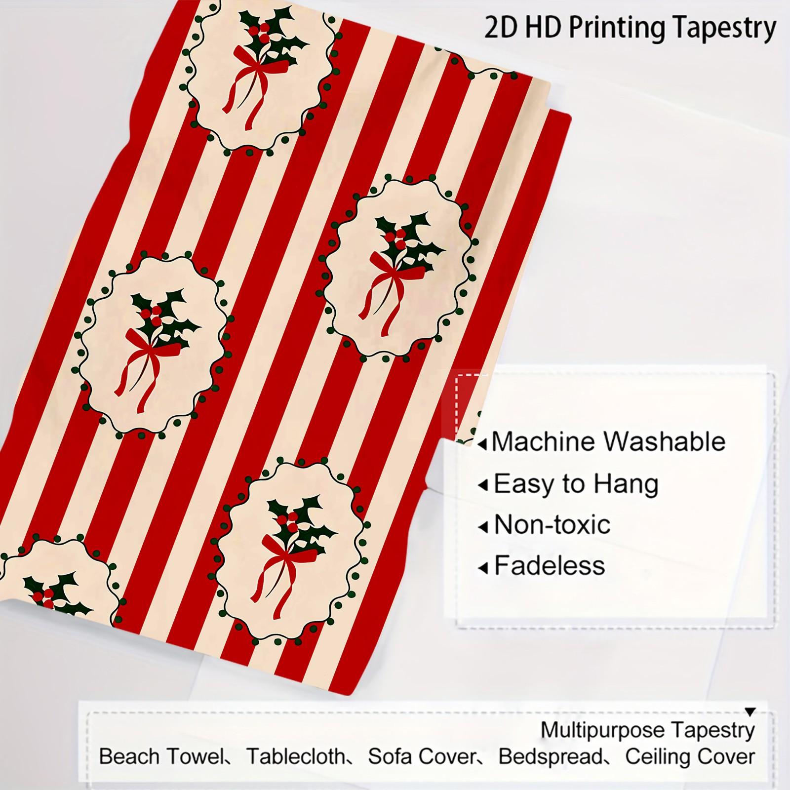 Christmas Gingerbread Man Wall Tapestry, Cute Playful Design, Lightweight Sturdy Easy Care, Ideal for Christmas Kids Room Wall Arrangement