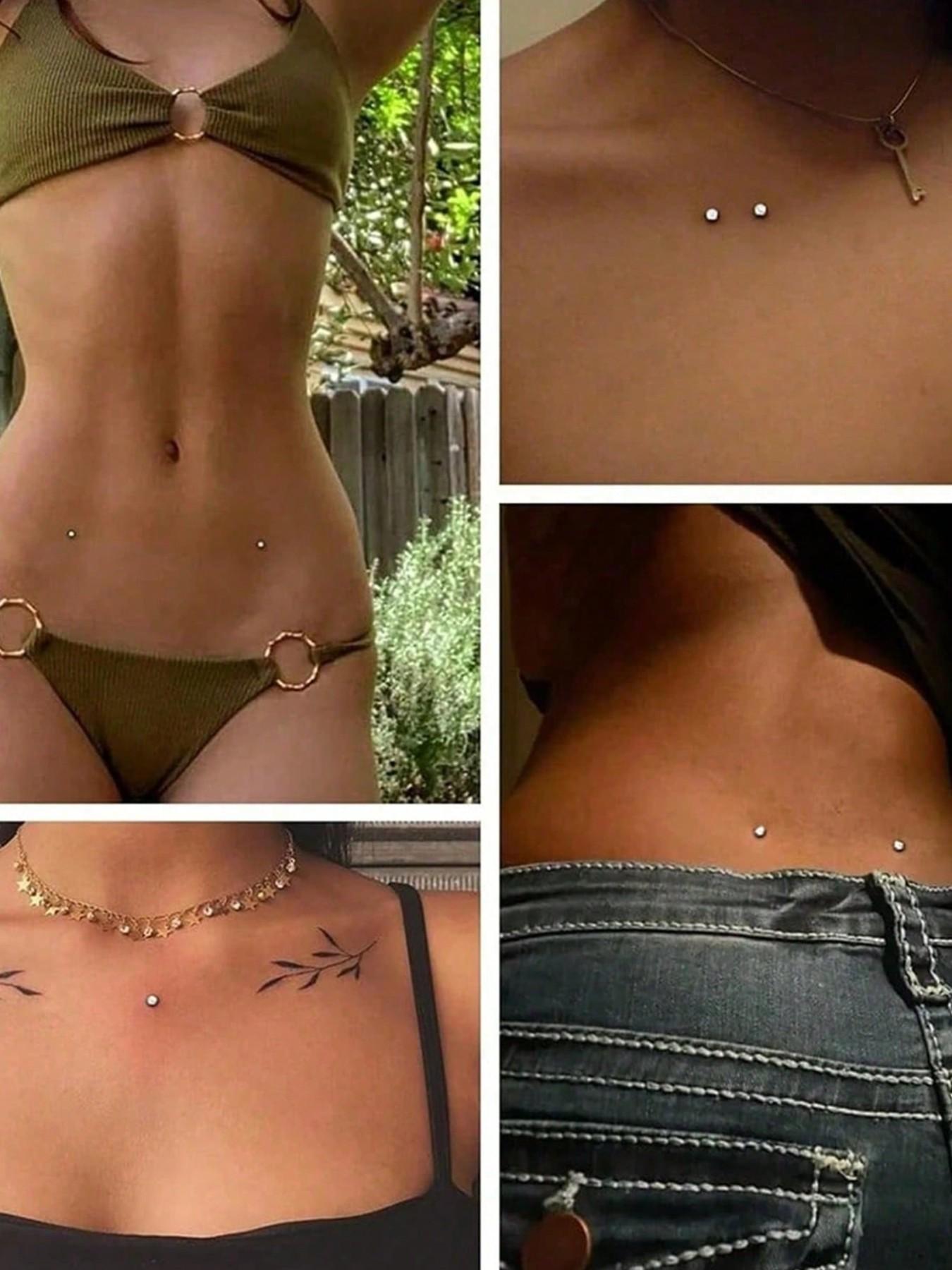 16-Piece Punk Body Piercing Set, Stainless Steel Hypoallergenic Crystal Jewelry, Unisex Daily Wear, Perfect Gift for Holidays