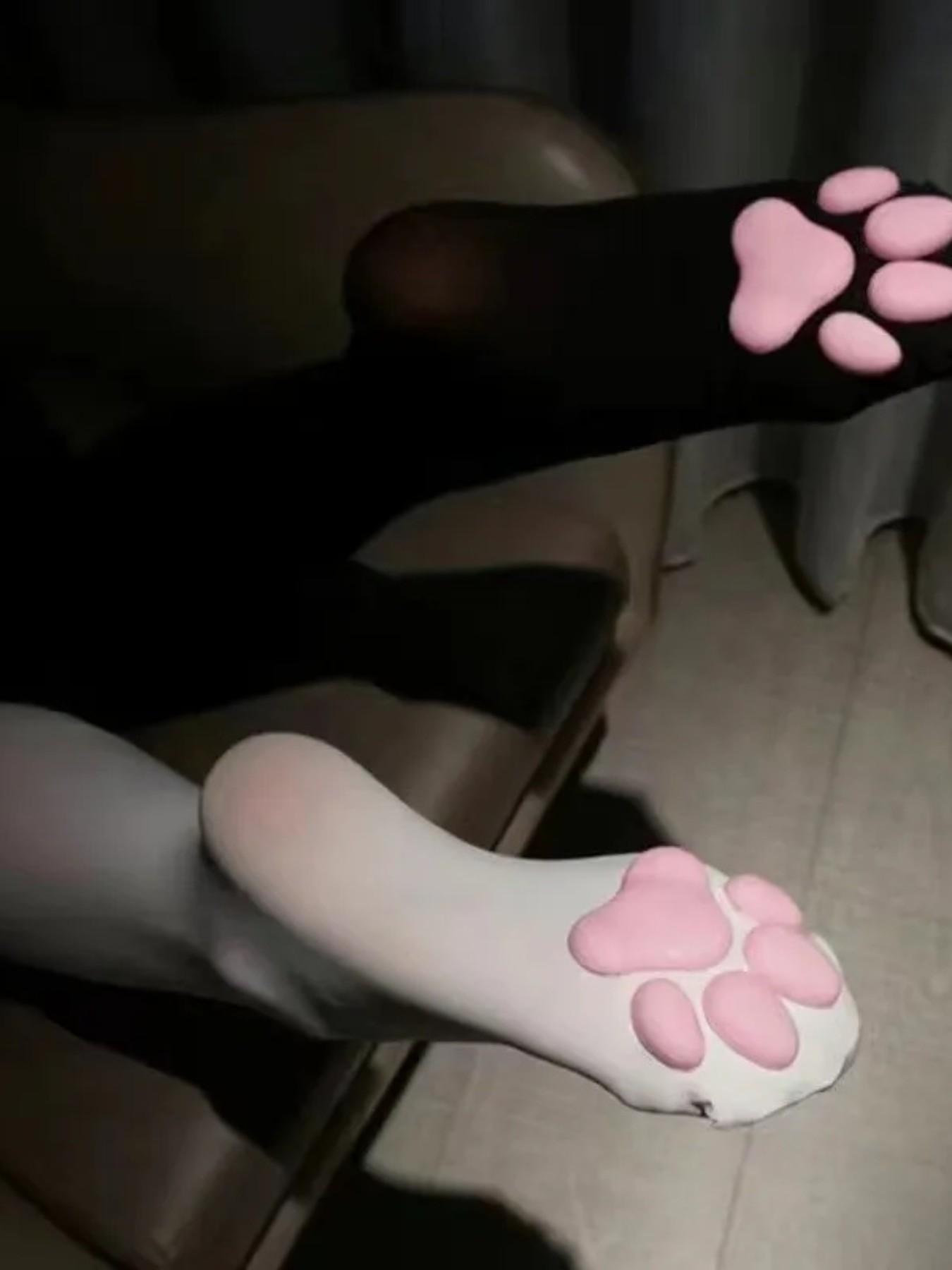 Cat Paw Pad Sock Pink Cute Lolita Thigh High Socks Soft Comfy Socks For Adult Children Women Cosplay 3D Kitten Claw Stockings Womenswear Party