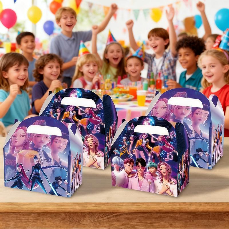 12-Piece K-Pop Demon Hunter Gift Box Set, Girl Music Birthday Party Decoration, Candy Box & Handheld Paper Bag, Themed Gift Box, Perfect for Kids Parties & Christmas Gifts #TOP PICKS