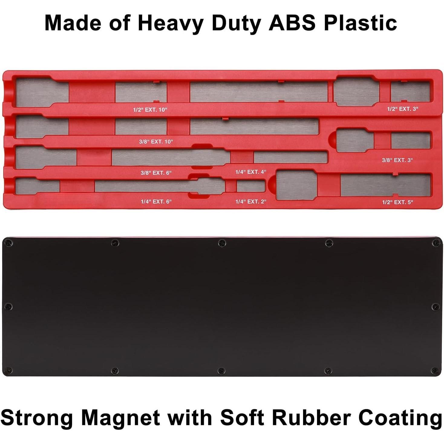 ABS Socket Extension Organizer, Socket Extension Bar Holder, Fit for 1/4",3/8",1/2"Drive Extensions, Extensions not Included