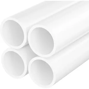 1-1/2 Inch Schedule 40 PVC Pipe 4 Pack, 17 Inch Length, Furniture Grade for DIY Projects, Greenhouse Garden Shelves and Frame Building
