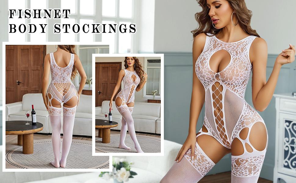 Avidlove Women Lingerie Fishnet Bodysuit Mesh Body Stockings One Piece Glow Party Rave Outfits Avidlove Women Lingerie Fishnet Bodysuit Mesh Body Stockings One Piece Glow Party Rave Outfits