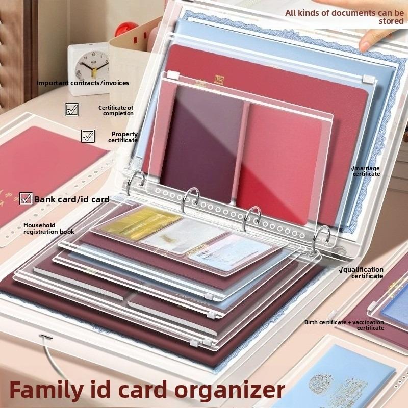 Multifunctional Document Organizer with Zipper, Birth Certificate Protector, Home Important File Storage Binder, Home Security Document Binder, Waterproof File Organizer, Certificate & Bill Archive Book, Family Document Storage Bag, Office Organizer