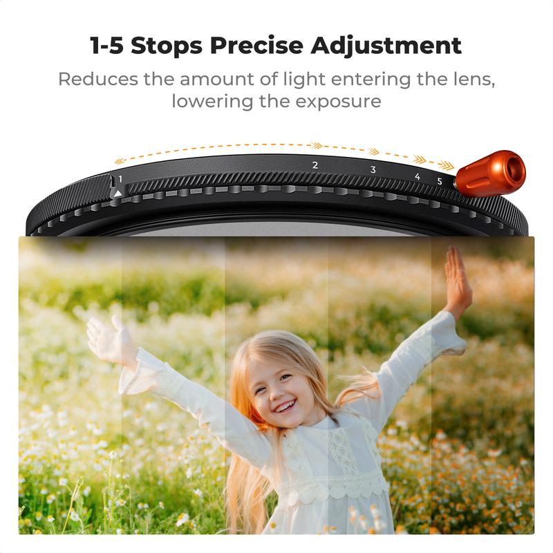 [K&F CONCEPT] Black Diffusion Mist Effect 1/4 & Variable ND2-32(1-5 Stops) & Circular Polarizing Filter CPL-in 1 HD Lens Filter with 28 Multi-Coated for Camera Lenses (Nano-X Series)