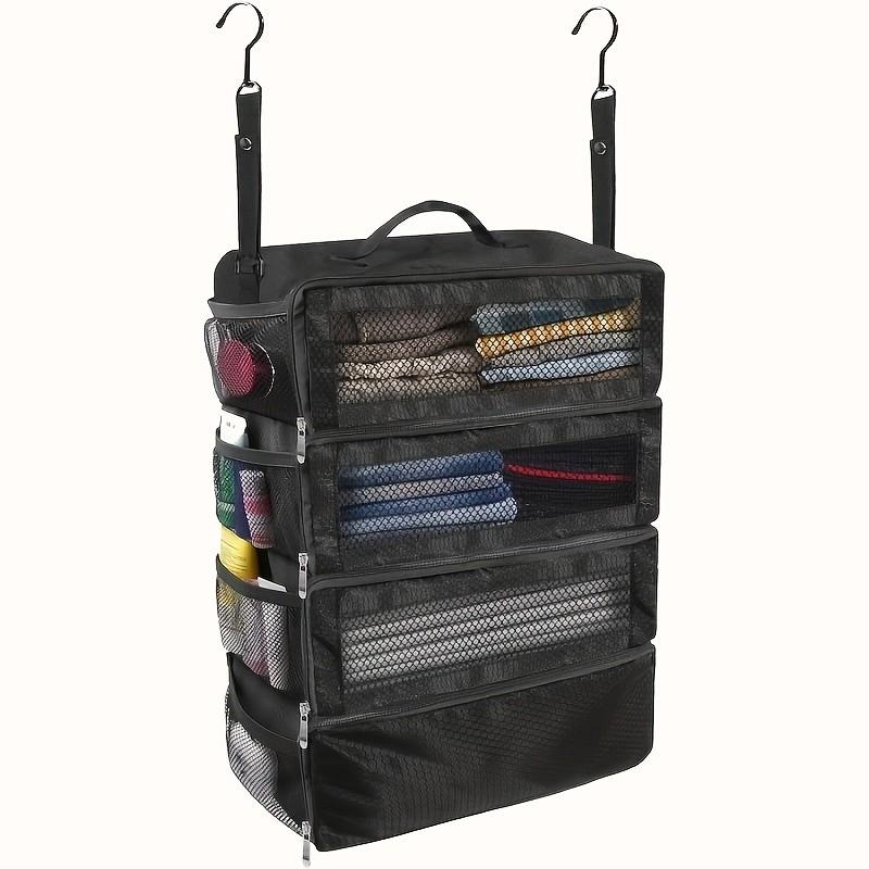 Large Capacity Handheld Storage Bag, Multi-Functional Portable Hanging Travel Rack, Foldable Clothes Organizer, Ideal for Luggage Sorting