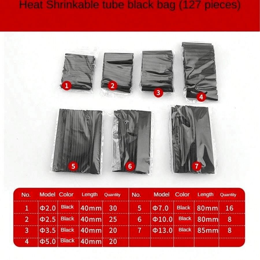 High-Temperature Resistant Heat Shrink Tubing, 127/164/328/530pcs, Phone Data Cable Protector, Automotive Industrial Appliance Use