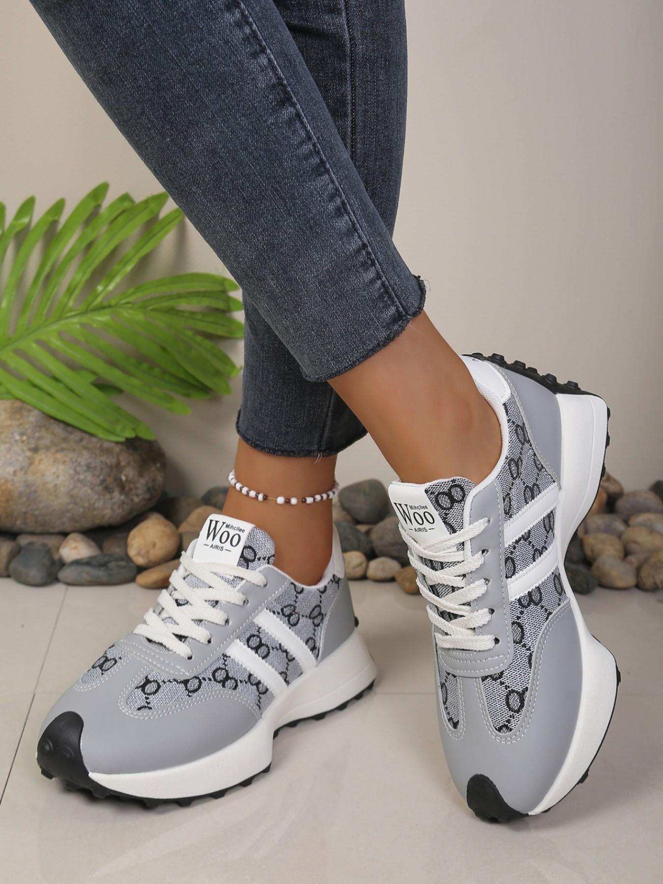 Vintage Women's Embroidered Lace-Up Agony Shoes, Waterproof Anti-Slip Running Shoes, Lightweight Comfortable Casual Sneakers for All Seasons