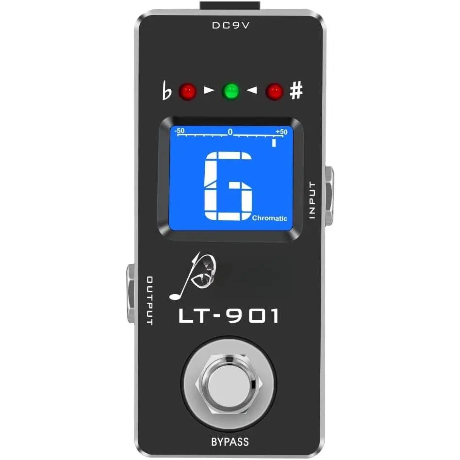 Guitar Tuner Pedal  Chromatic Tuner with LCD Display for Guitar Bass Voline True Bypass LT-901