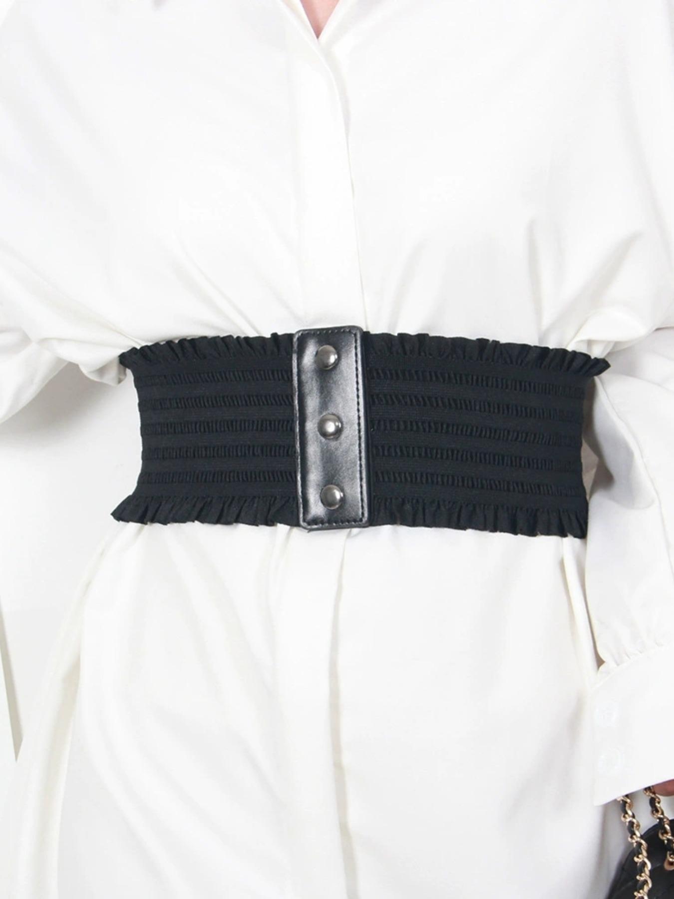 Elegant Women's Elastic Waist Belt, Bohemian Style Wide Waist Wrap, Fashionable Versatile Design, Available in Multiple Colors, Statement Belts