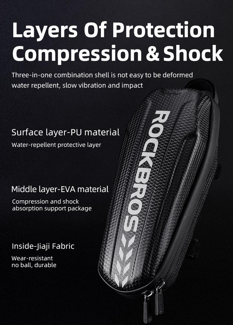 ROCKBROS Scooter Storage Bag Scooter Front Hanging Bag Waterproof Scooter handlebar Bag Folding Bike EVA Hard Shell Scooter Frame Bag ROCKBROS Scooter Storage Bag Scooter Front Hanging Bag Waterproof Scooter handlebar Bag Folding Bike EVA Hard Shell Scooter Frame Bag