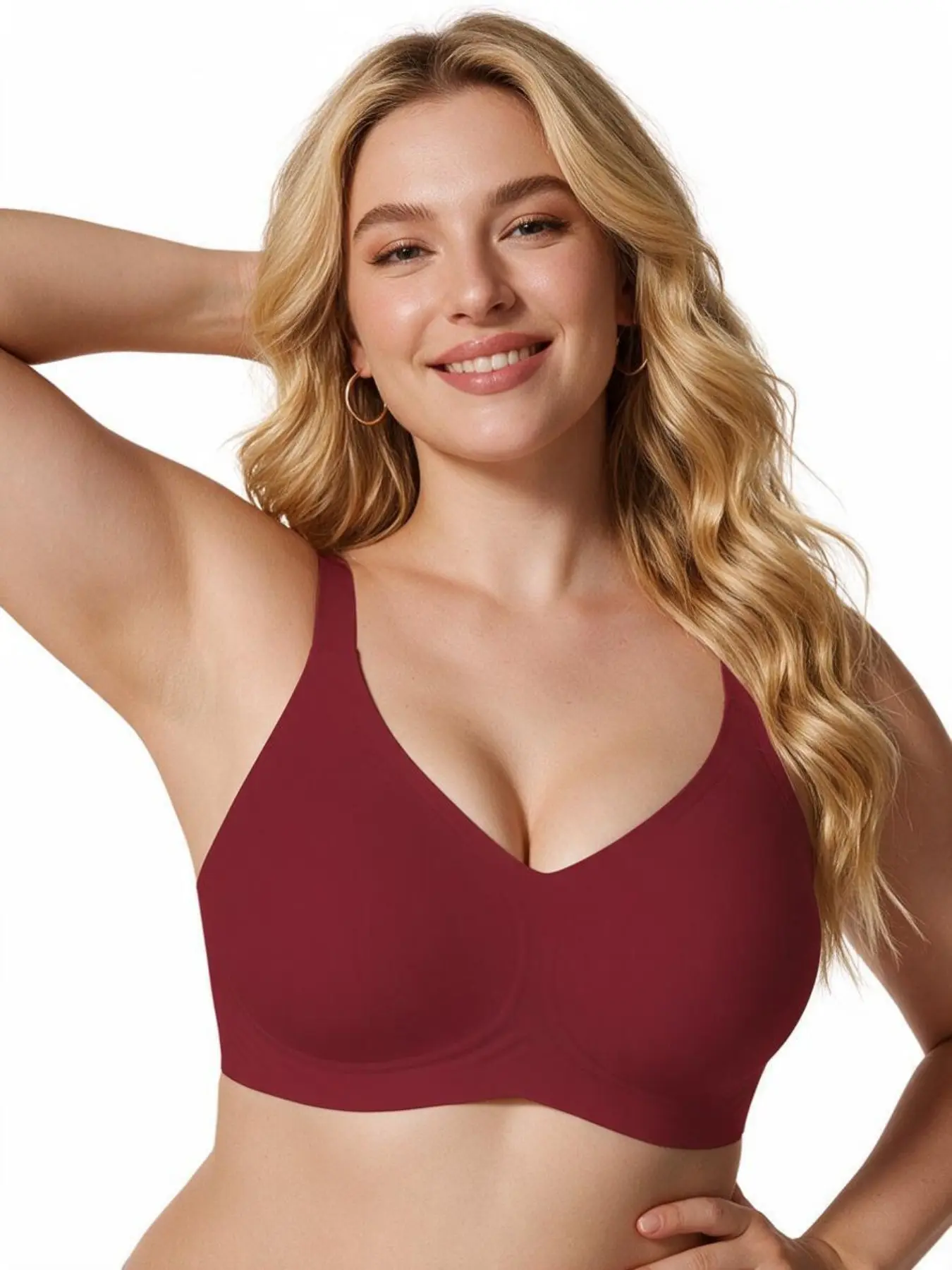 Women's Bra Without Underwire, Seamless Wide Strap Comfortable Sleep Bra, High Elastic Soft Curve Bra for Daily Use, All Seasons
