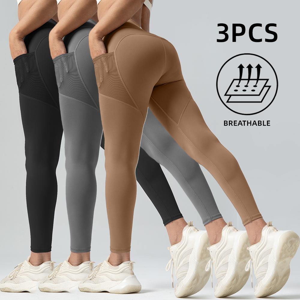 Women's High Waist Solid Side Pocket Shaping Training Leggings.,Air-Butter 3.0 Fabric,Tummy Control,High Stretch UltraSculpt Leggings,  Butt Lifting Yoga Legging,Spring Outfits 2025