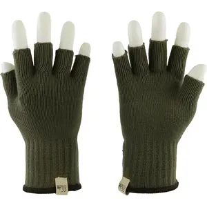 Merino Wool Fingerless Gloves - Hunting and Fishing Liner - Half Finger Warm Knitted Gloves