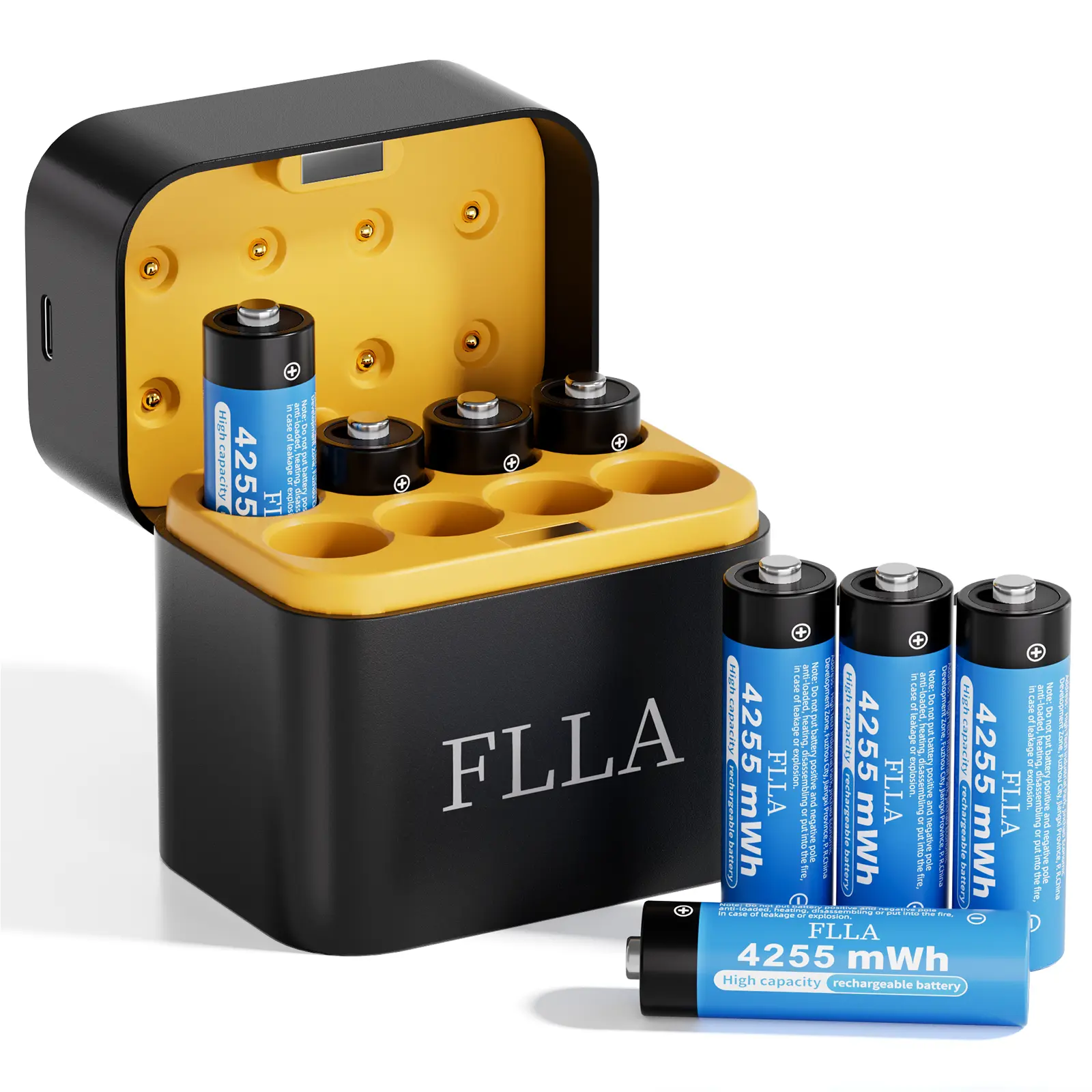 FLLA 1.5V 8PCS Rechargeable 4255mWh Batteries NEW Lithium AA with Smart Fast Charger