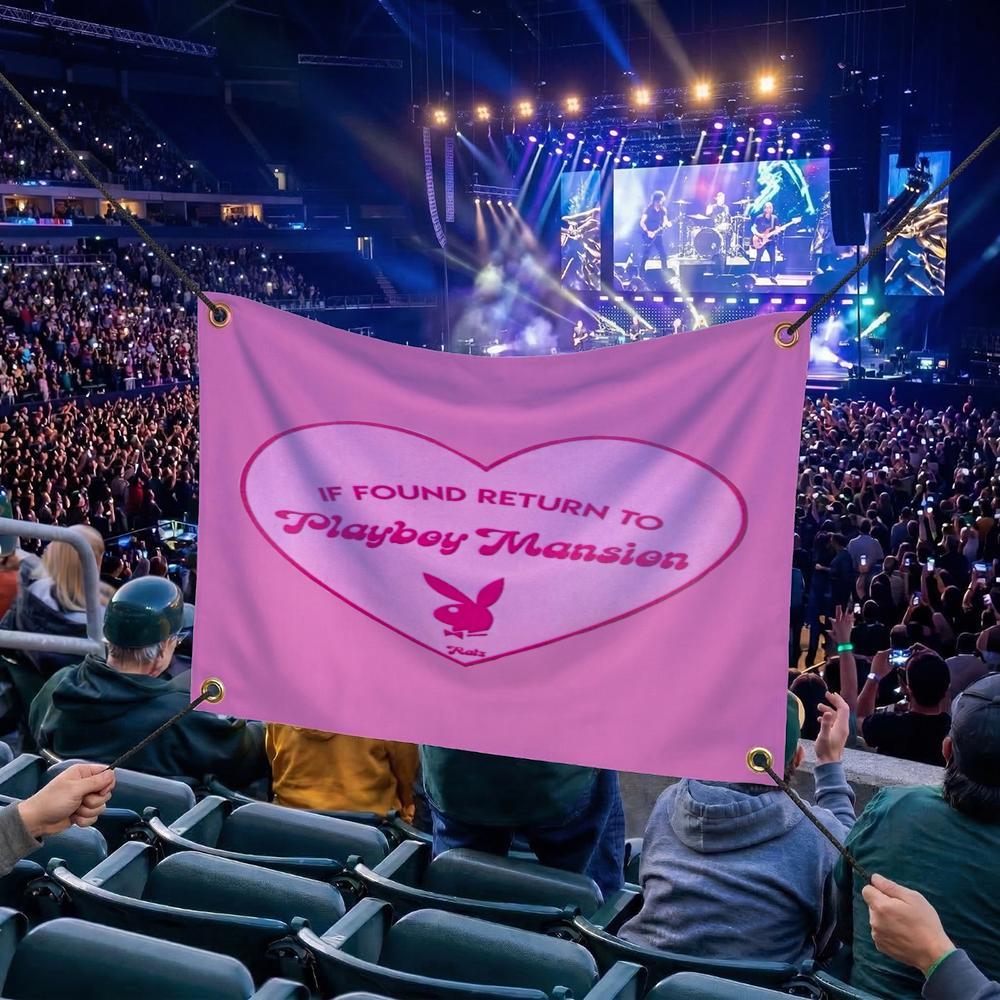 P-playboy BRAND Flags Multi Size Atmosphere Flag, Cheerleading Hand Pulled Banner, Portable Outdoor Event Flag & Wall Decor for Sports, Parties, Home and Room Decoration