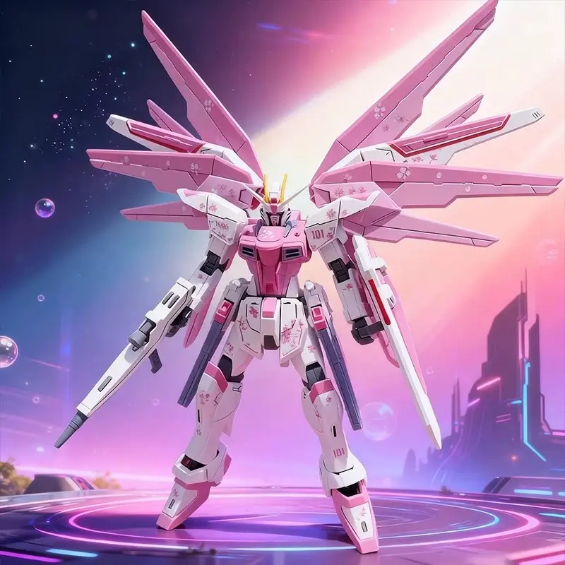 Cherry Newborn Freedom Model Kit Figure, DIY Gundam Handmade Toy, 1/144 Scale, Includes Weapons and Shield, Educational Gift for Boys