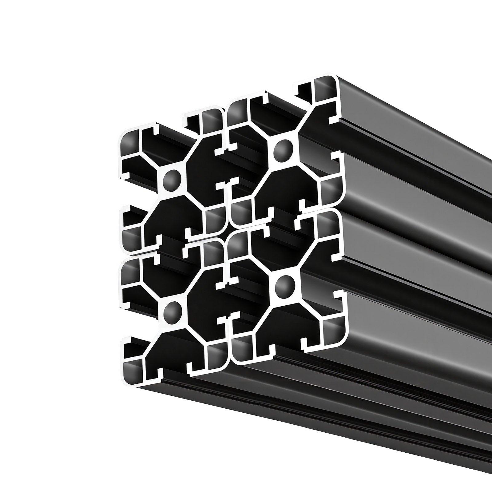 【FathersDayGift】 VEVOR 4PCS 4040 Aluminum Extrusion Profile, 15.75 Inch 400 mm, T Slot European Standard Anodized Linear Rail, High-Strength Extruded Aluminum Rail, for 3D Printer Parts and CNC DIY Workbench, Black