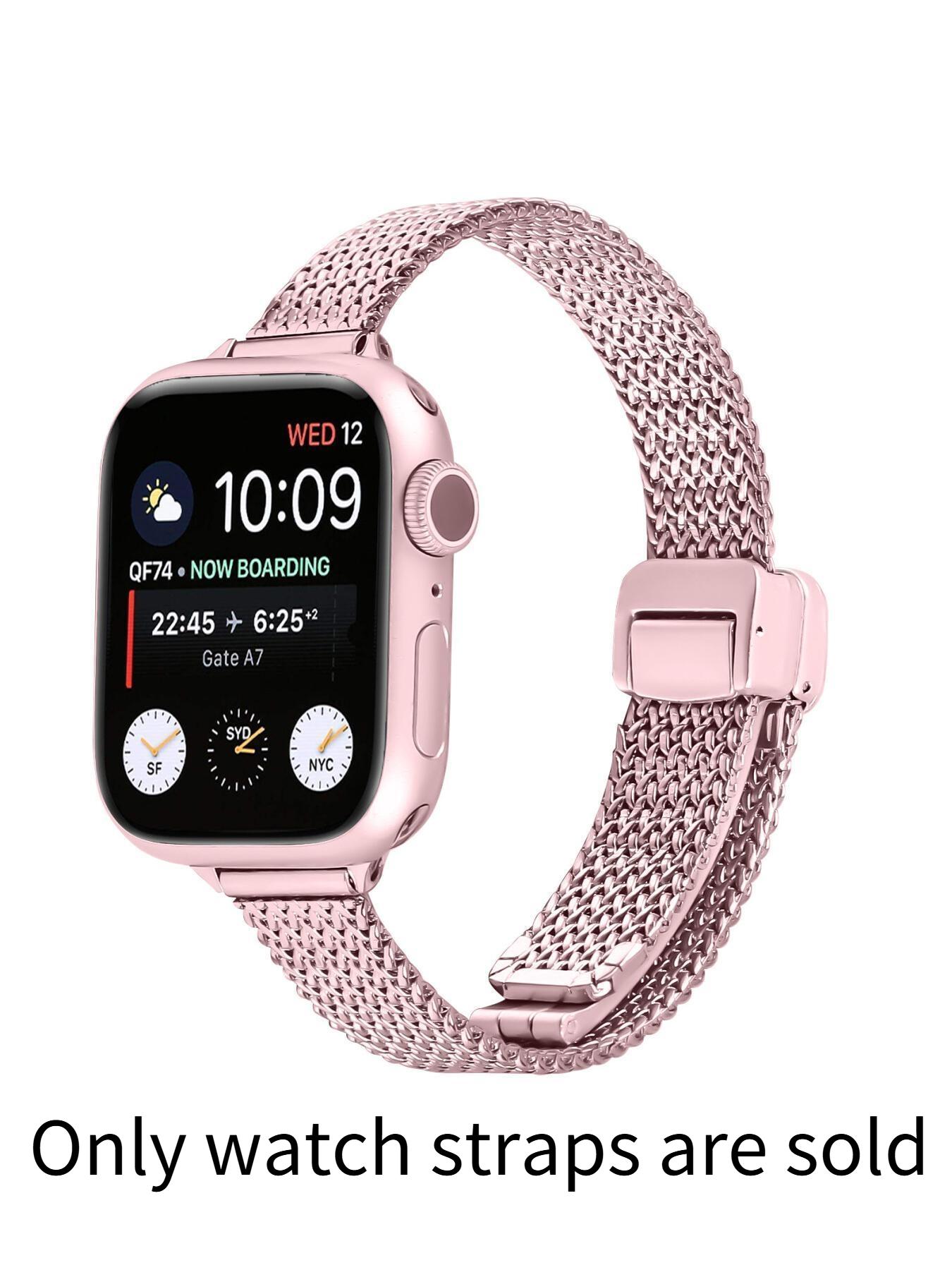New strap compatible with Apple 1st to 11th generations, herringbone pattern magnetic folding clasp strap for Apple Watch Ultra