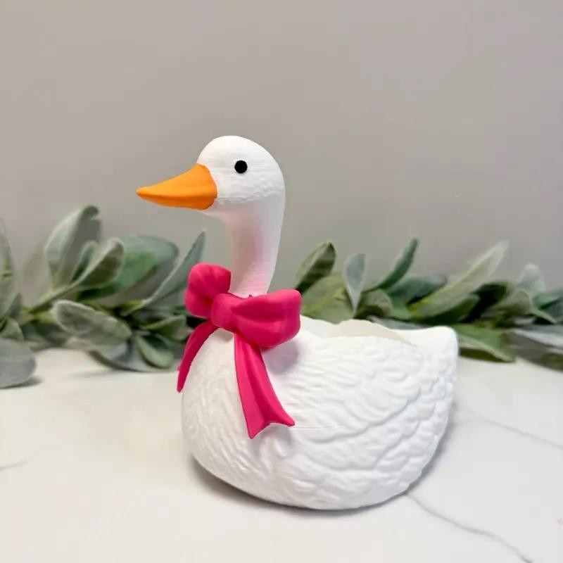 Goose with Bow Soap Holder for Bath and Body Works Foaming Hand Soap, 3D Printed Design, Unique Bathroom Accessory, Durable Material