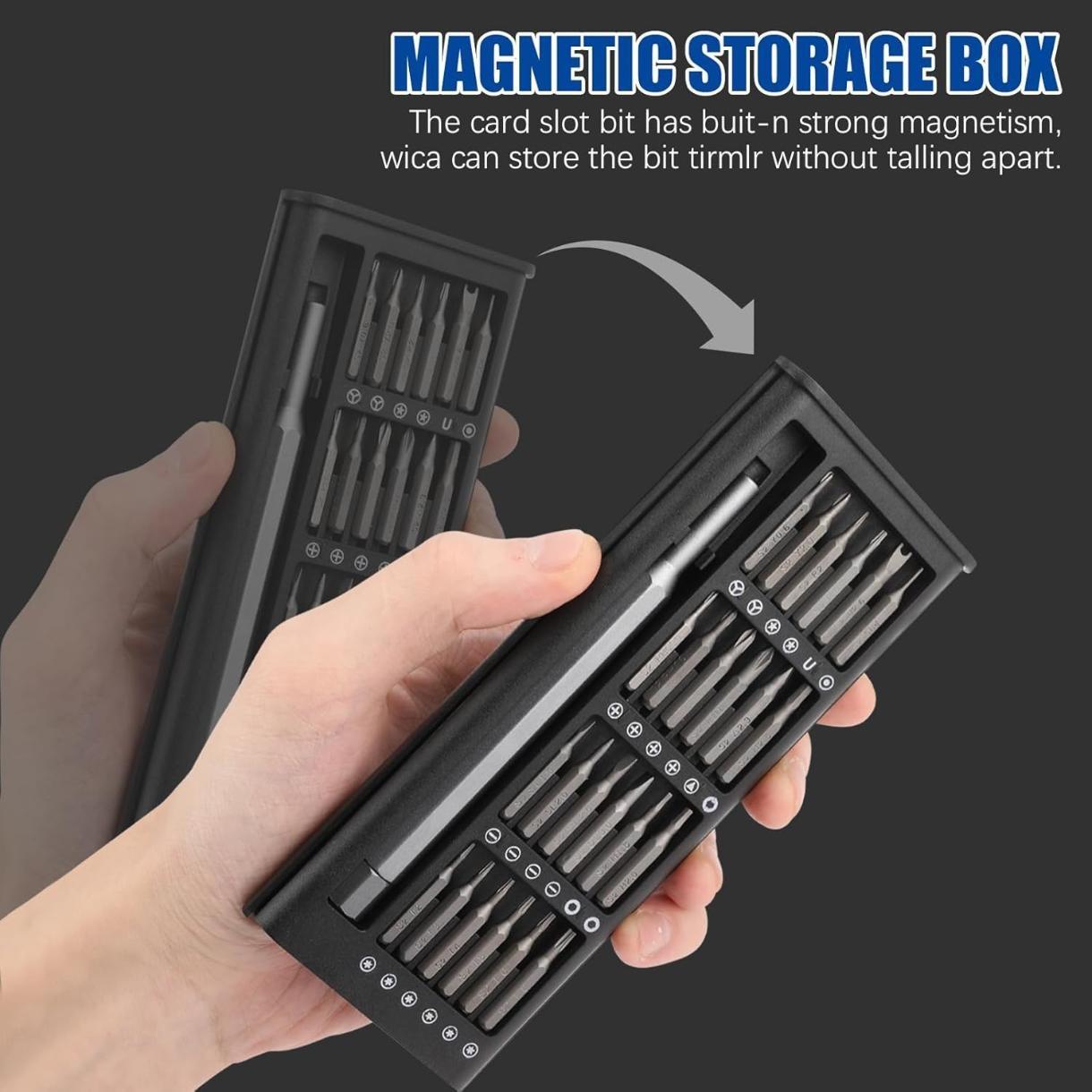 Precision Screwdriver Set, Small Screwdriver Kit with Magnetizer/demagnetizer, Mini Repair Tool Bag for Phone, Computer, Watch, Laptop, Ring Doorbell, Glasses, Electronics