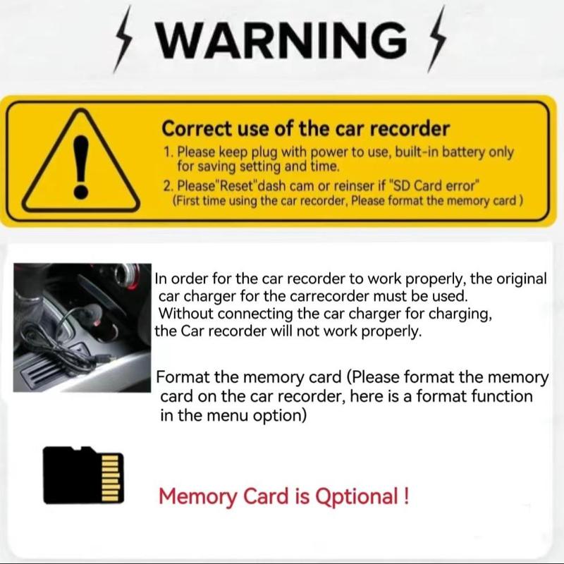 3.16 Inch Screen Car Dashboard Camera, 1 Count 1080P HD Night Vision Loop Recording DVR, G- sensor Dash Camera for Car, Truck, Suv, Motorcycle