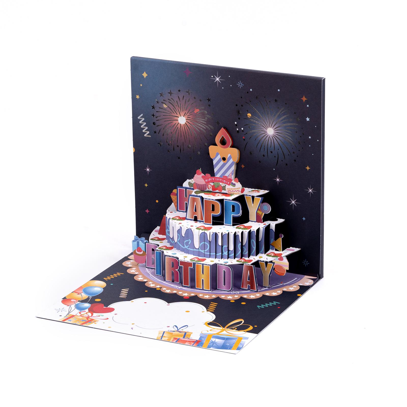 3D Pop Up Birthday Card with Music and Blowable LED Candle - Magic Blow-Out Greeting Card for Women, Men, Kids - Fits Any Age 1-100 Milestone Birthday Celebration Gifts Decorations for Women, Men, Mom, Wife, Husband, Boy, Girl
