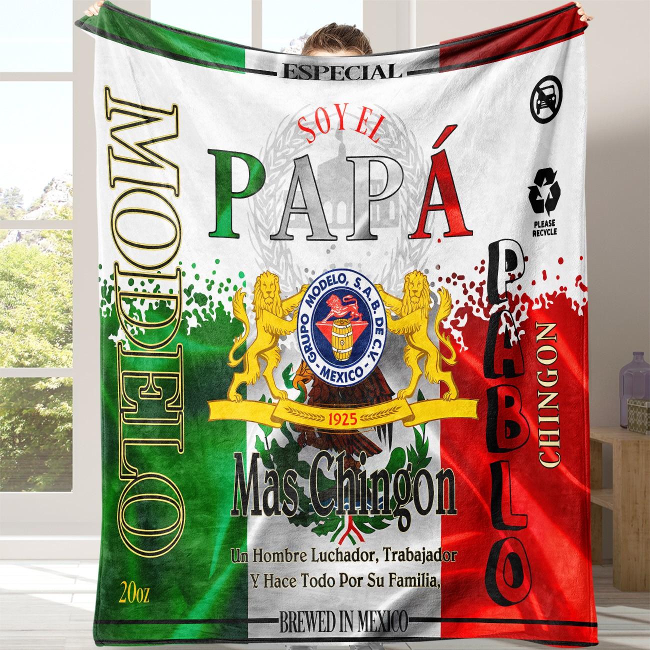 Papa Letter Print Soft Blanket, 1 Count Casual Soft Throw Blanket, Air-conditioned Room Blanket, Warm Nap Blanket for Home Office Travel Camping