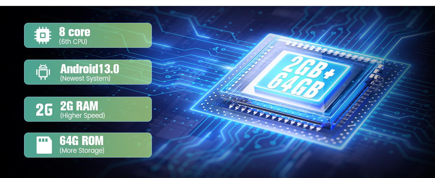 10.1" Android 13 Car Stereo for Jeep Wrangler 2007-2018 touch screen has Android Auto Wireless Carplay, Bluetooth WIFI supports GPS Navigation