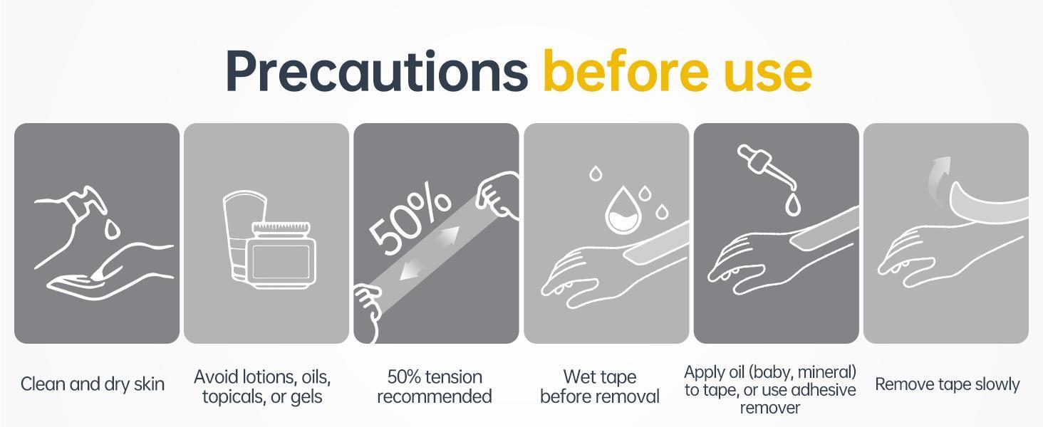 Dimora Kinesiology Tape 4 Rolls - Elastic Cotton Athletic Tape, 16.4 ft, 80 pre-cut tapes for muscle pain relief. Pair with KT tape, kinesiology tape, KT tape for knees, and skin tape for added support.