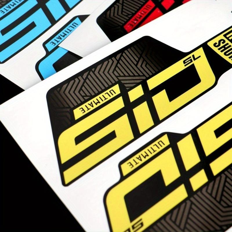 4Pcs/sheet, ROCKSHOX SID bicycle front fork sticker, bicycle mountain bike front shock absorber film decorative car sticker, frame front fork upper and lower tube colorful car sticker creative decorative personalized sticker, mountain bike, Sticker Decals