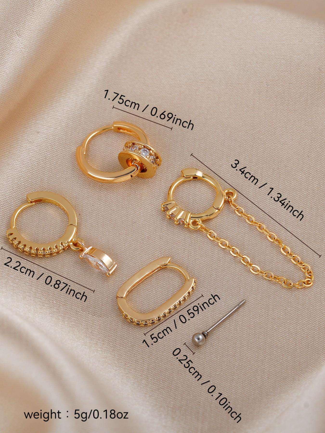 Women's Zirconia Ring Earrings Set, Elegant Design for Daily Wear & Special Occasions, Perfect Gift Idea for Her