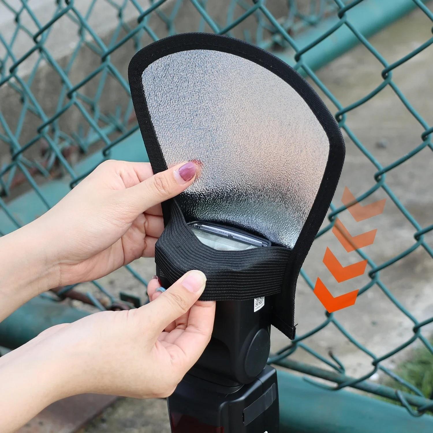 Universal Camera Softbox Flash Light Reflective Board Diffuser Portable Reflector Set Silver Color Bendable Flash Reflector Kit