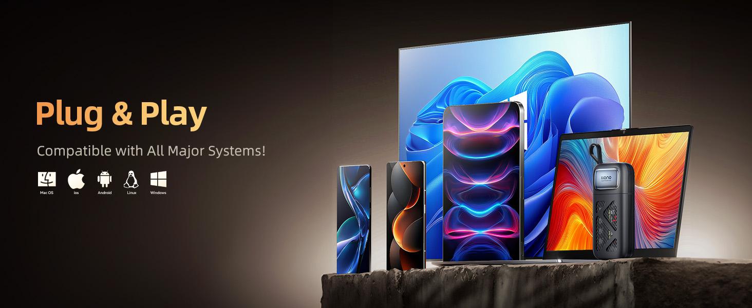 llano 2-in-1 High-Speed SD/Micro SD Card Reader Adapter(UHS-II Supported),Holder Case, Built-in Slot Storage, Compatible with iPhone, Android, PC, MacBook, Laptop, Dual Slot, USB Type-C 3.2 Gen1