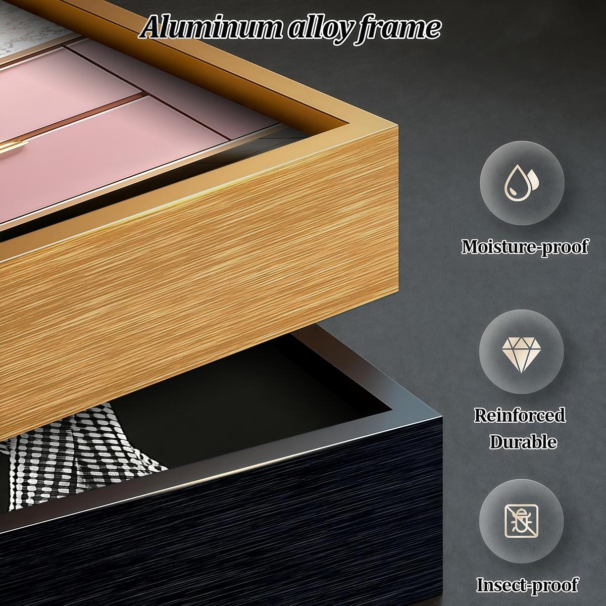 3 Counts Aluminum Alloy Framed Painting, Pink Glam Bathroom And High Heels Art Pictures, Home Decoration For Living Room, Bedroom, Office, Restaurant, Hallway Wall Decor, Odorless Print Artwork, Luxury Perfect Gift For Friends And Family