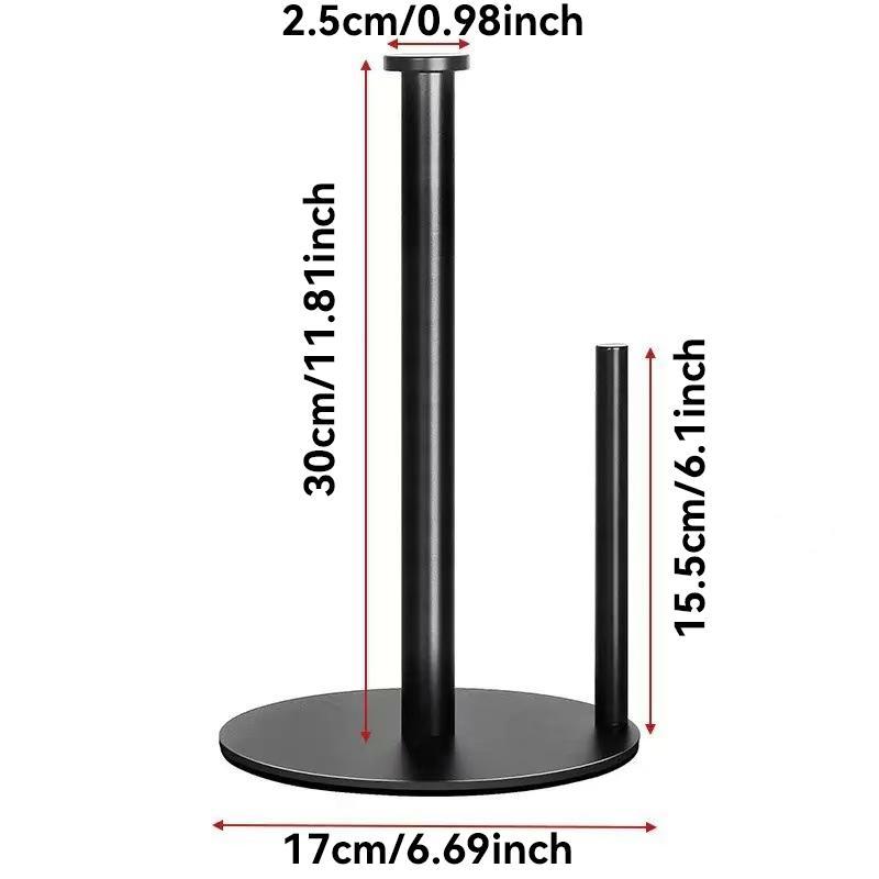 Premium Stainless Steel Paper Towel Holder, Silver Color Kitchen Roll Organizer, Countertop Roll Dispenser with Weighted Base