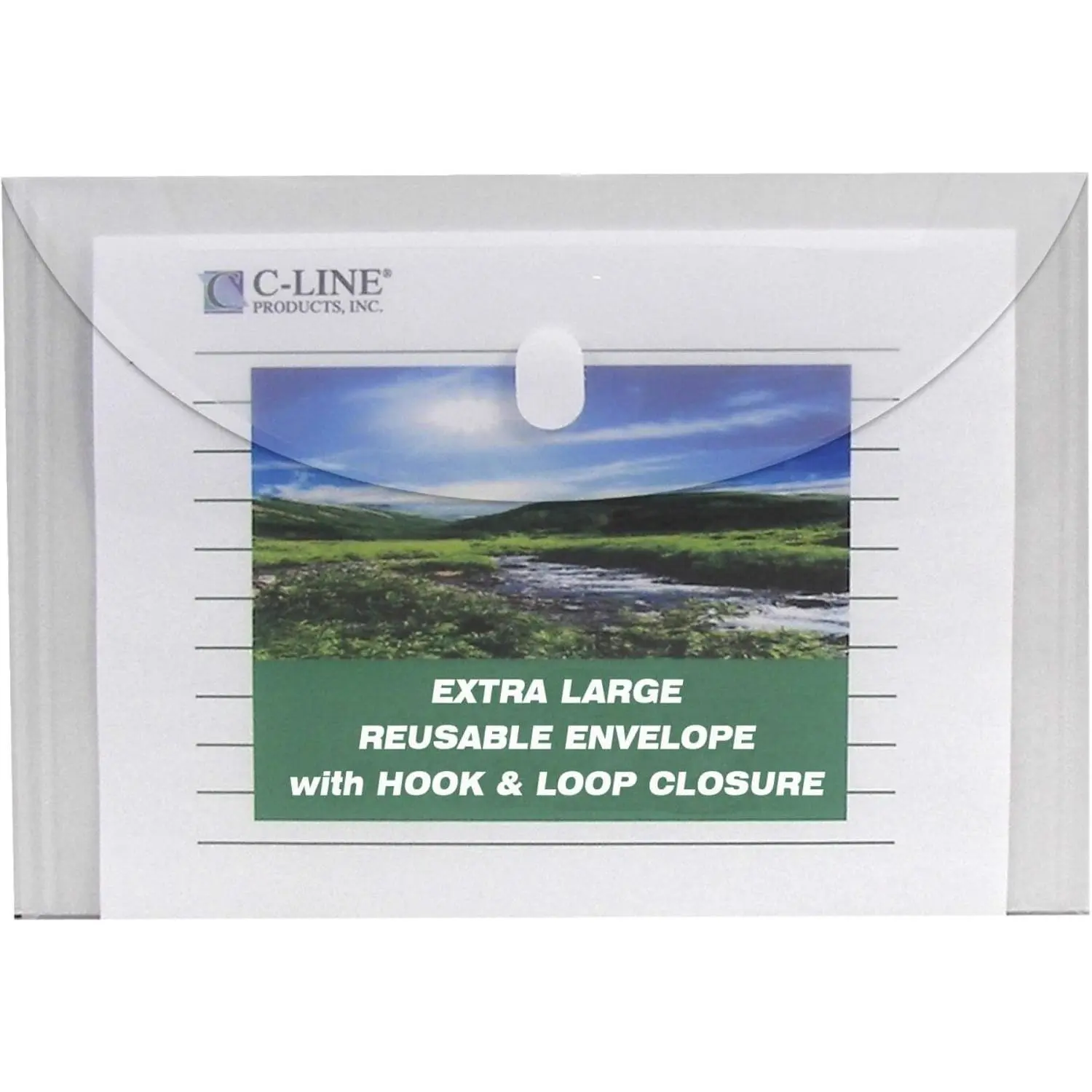 Reusable Biodegradable Poly Envelopes, Side Loading, Letter Size, Clear, 5 Envelopes per Pack (35107)