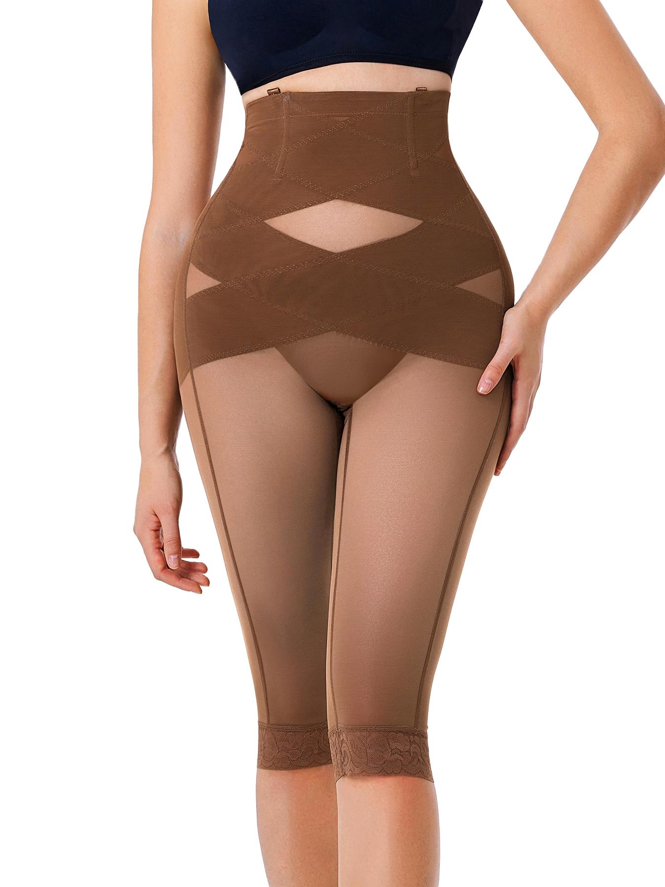 Women's Lace Mesh Seven-Quarter Yoga Pants, High Waist Crossed Fabric, Adjustable Detachable Straps, Breathable and Stretchy