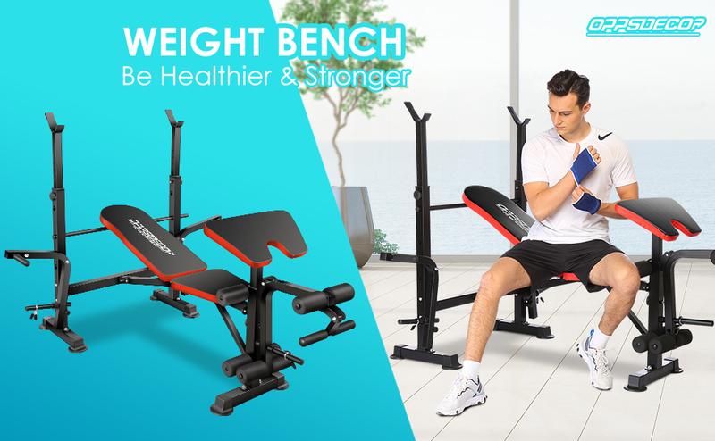 【TikTokShopBlackFriday】OPPSDECOR 6-in-1-660lbs Adjustable Weight Bench Set with Barbell Rack, Incline Bench Press, Leg Developer & Preacher Curl Capacity for Home Gym(bar and weight are not included) 【TikTokShopBlackFriday】OPPSDECOR 6-in-1-660lbs Adjustable Weight Bench Set with Barbell Rack, Incline Bench Press, Leg Developer & Preacher Curl Capacity for Home Gym(bar and weight are not included)