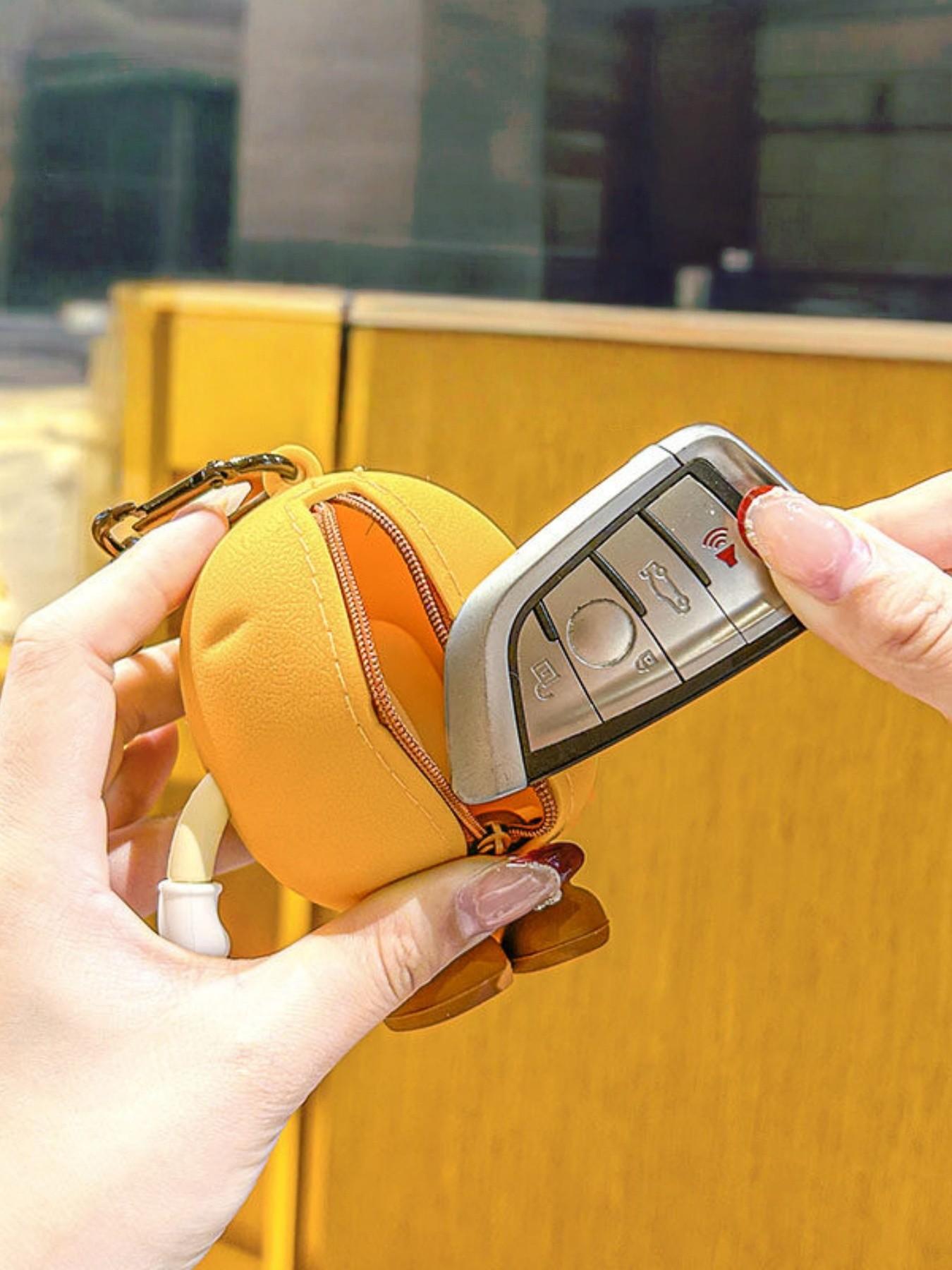 Cute Kawaii Cartoon Potato & Mushroom Mini Storage Pouch Keychain Multifunctional Zipper Coin Purse Key Ring Aesthetic Backpack Bag Charm Gift for Women Girls Kids